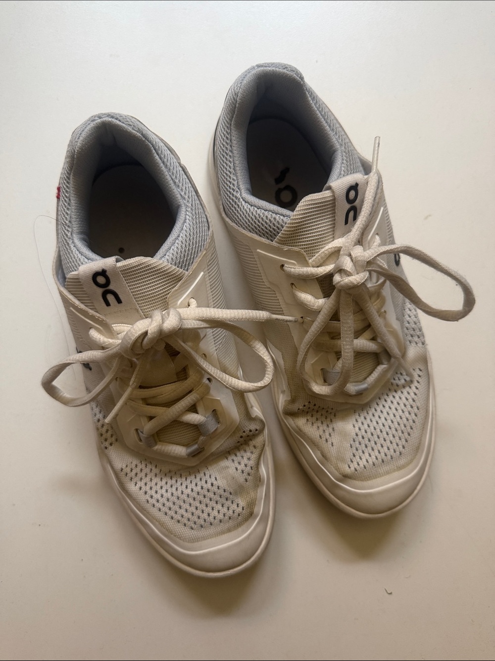 On Women’s Lightweight Roger Spin Sneakers in White and Grey